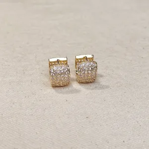 18k Gold Filled Chunky CZ Clicker Hoop Earrings