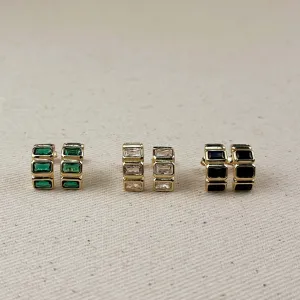 18k Gold Filled Chunky CZ Curve Earrings