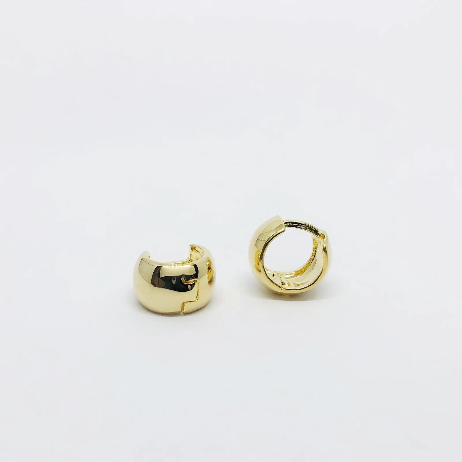 18k Gold Filled Small Chunky Clicker Hoop Earrings