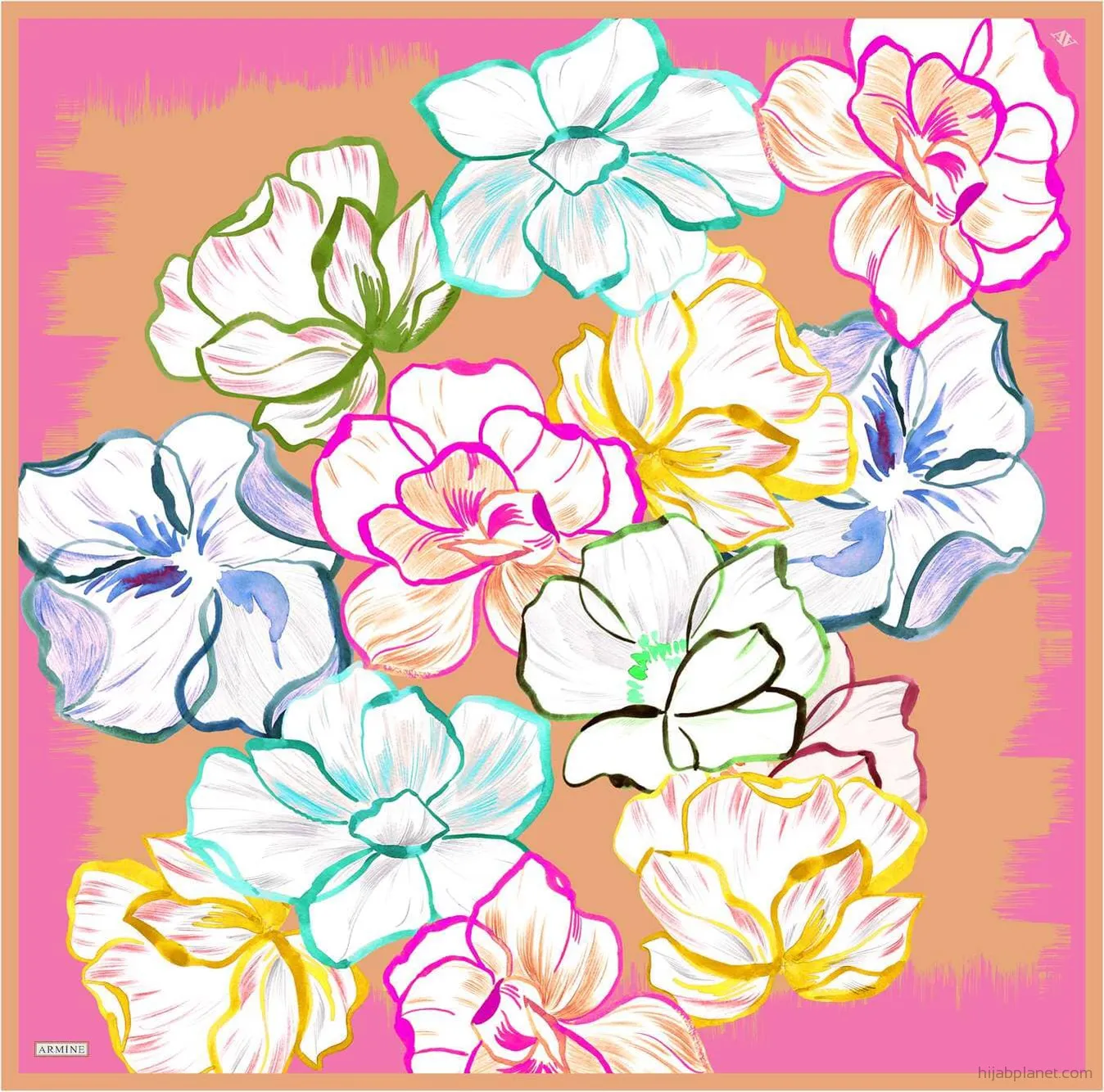 Armine Marley Floral Silk Scarf #54