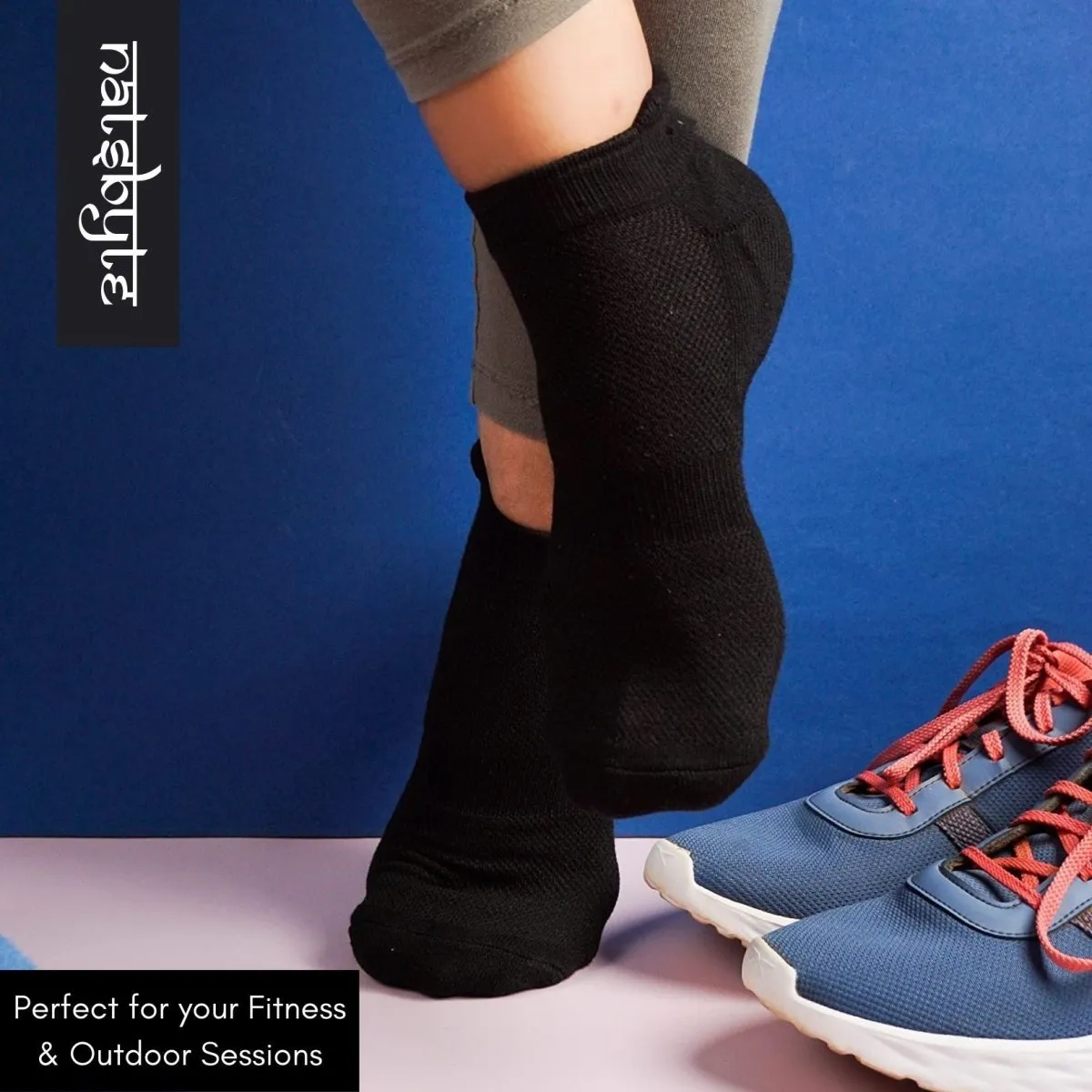 Bamboo Fiber Unisex Ankle Socks (Odour Free) - Black