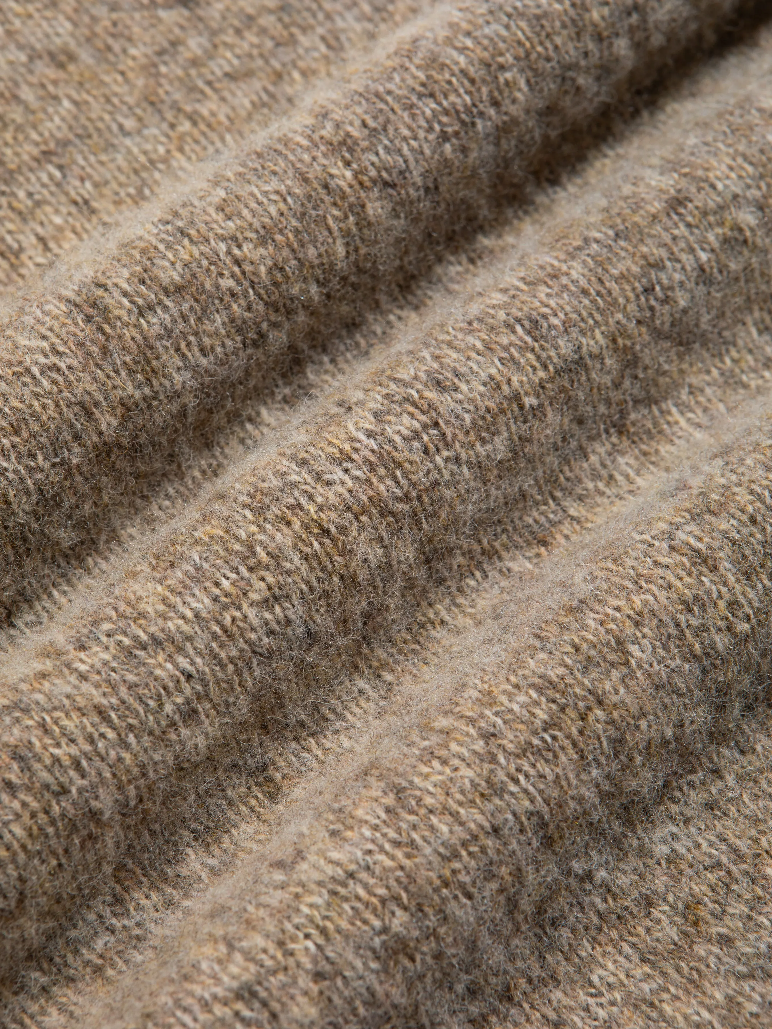 Brushed Shetland Crew in Mushroom Lambswool