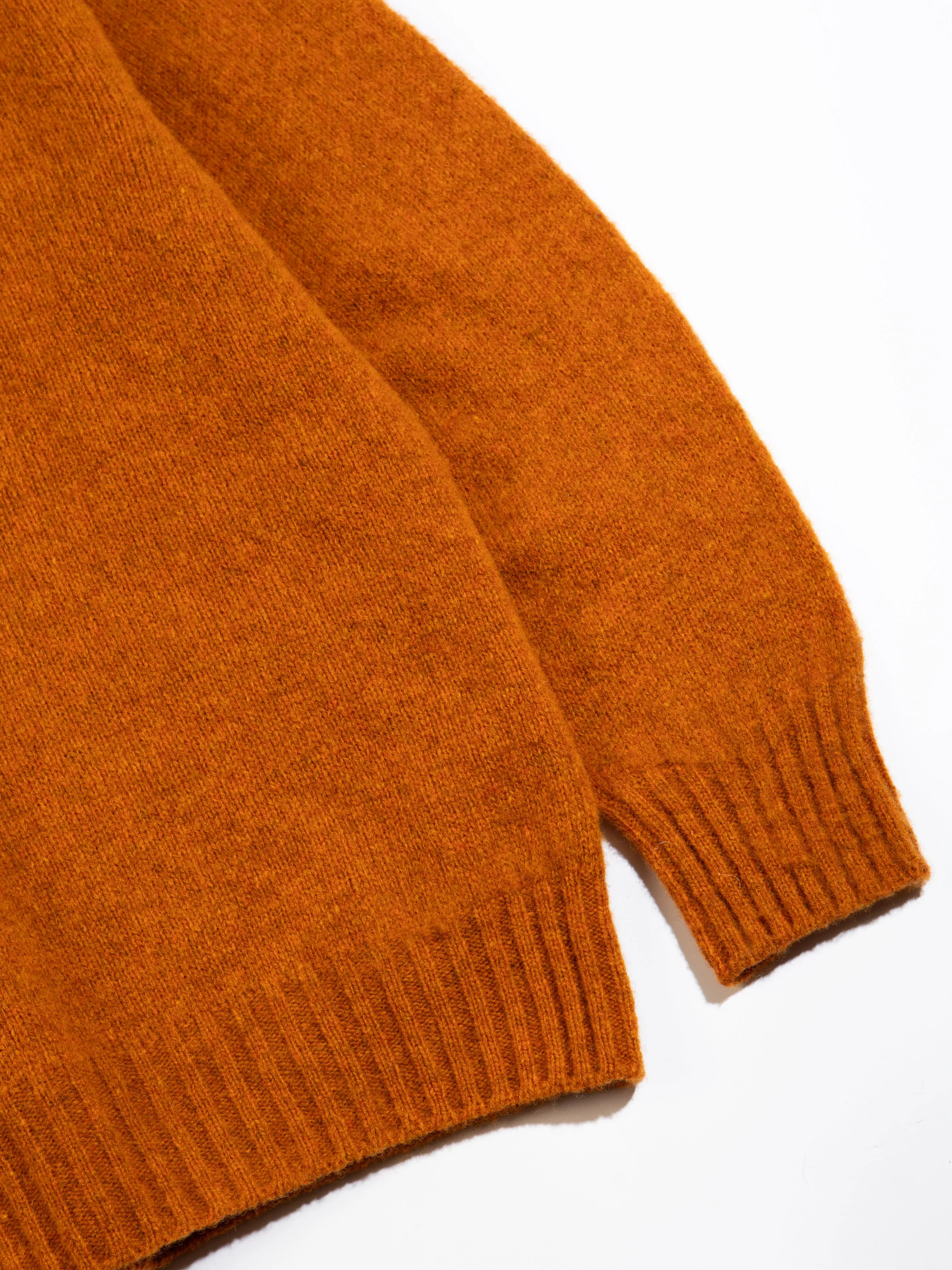 Brushed Shetland Crew in Tangerine Lambswool