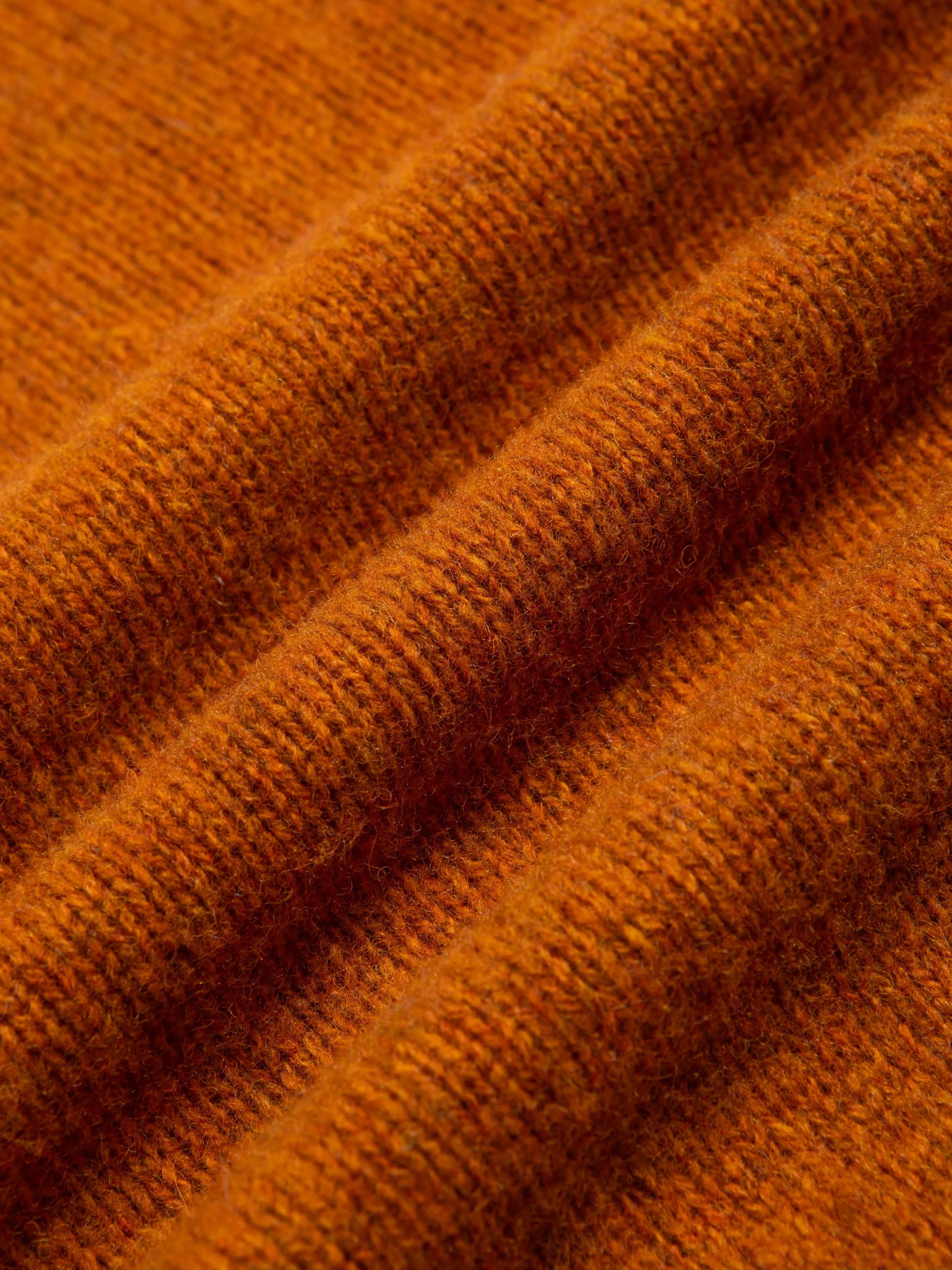 Brushed Shetland Crew in Tangerine Lambswool