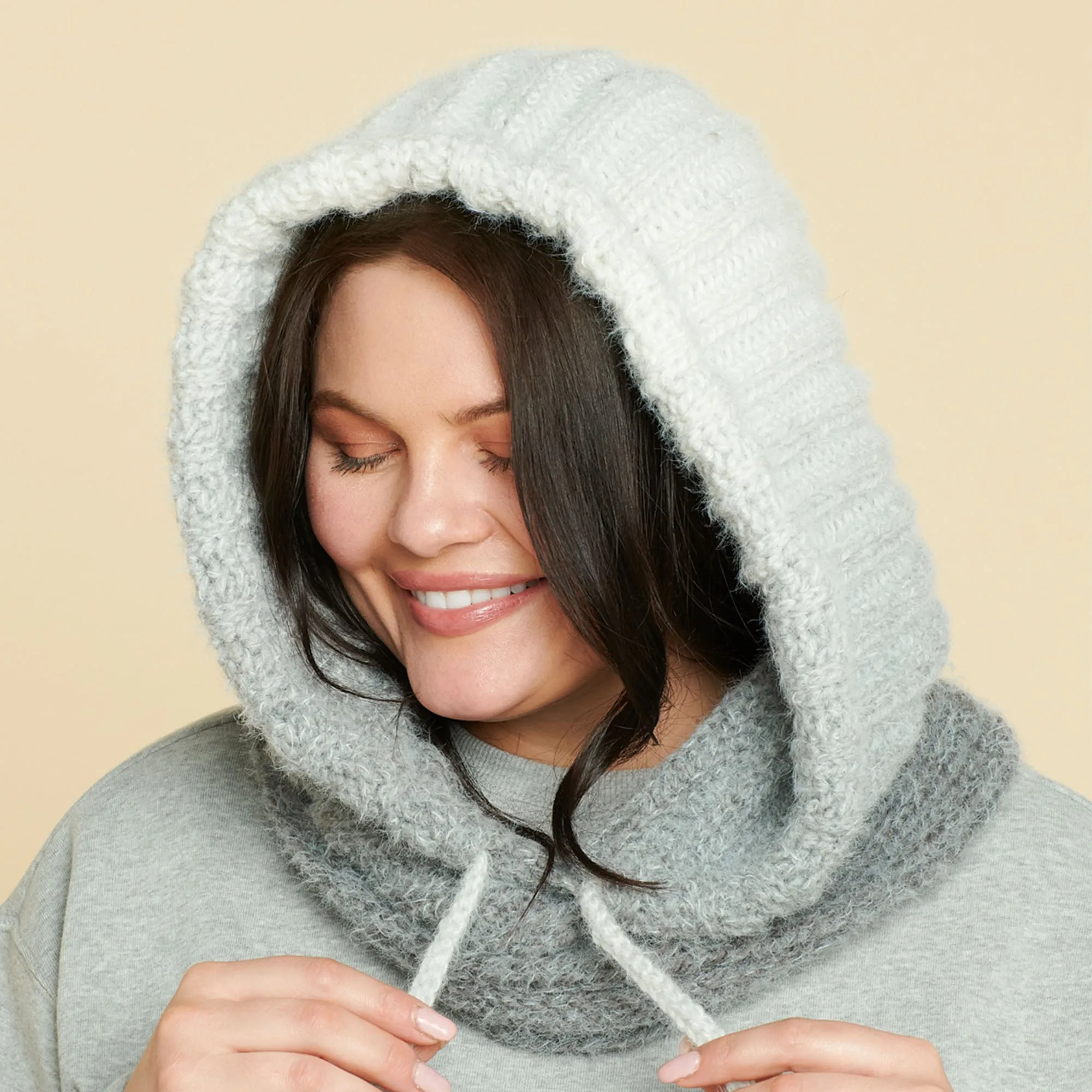 Caron Double Ribbed Crochet Hood