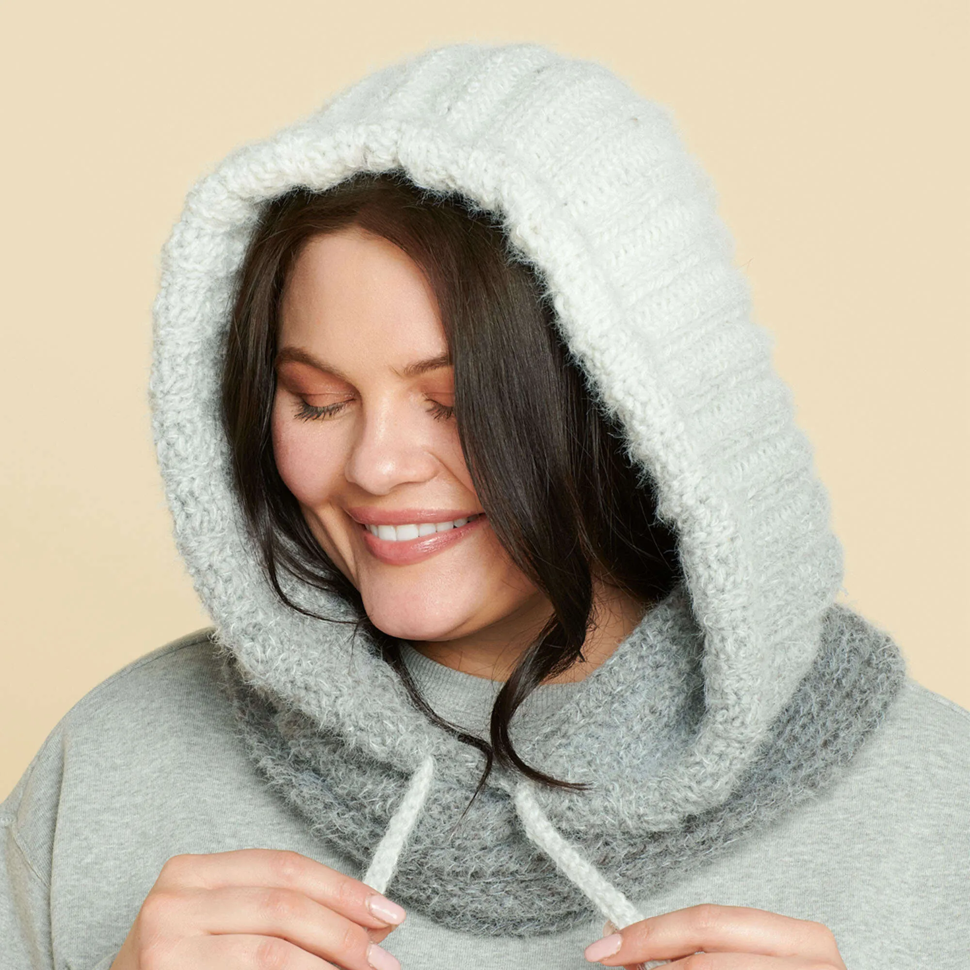 Caron Double Ribbed Crochet Hood