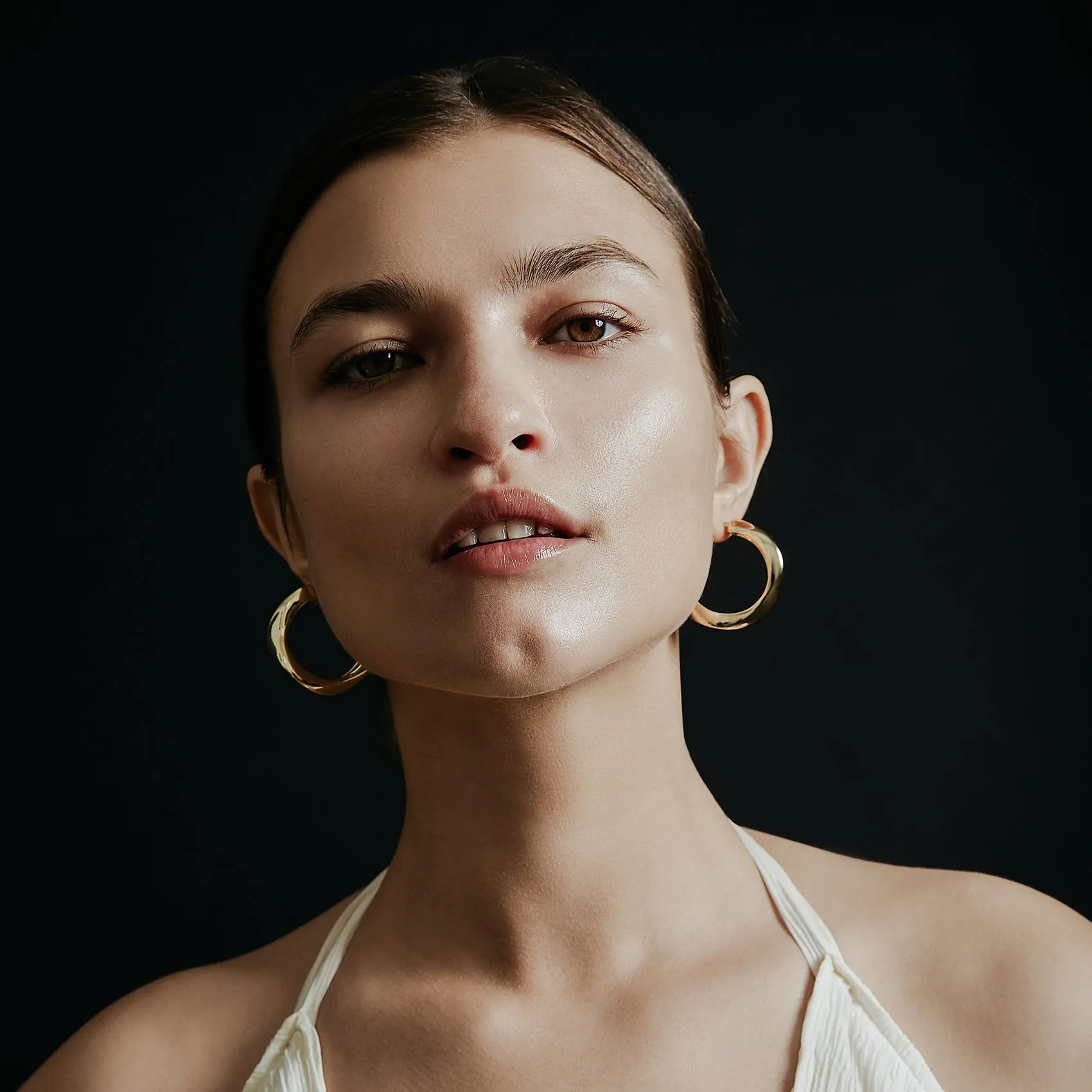 Chunky 14K Gold Plated Kenji Hoop Earrings