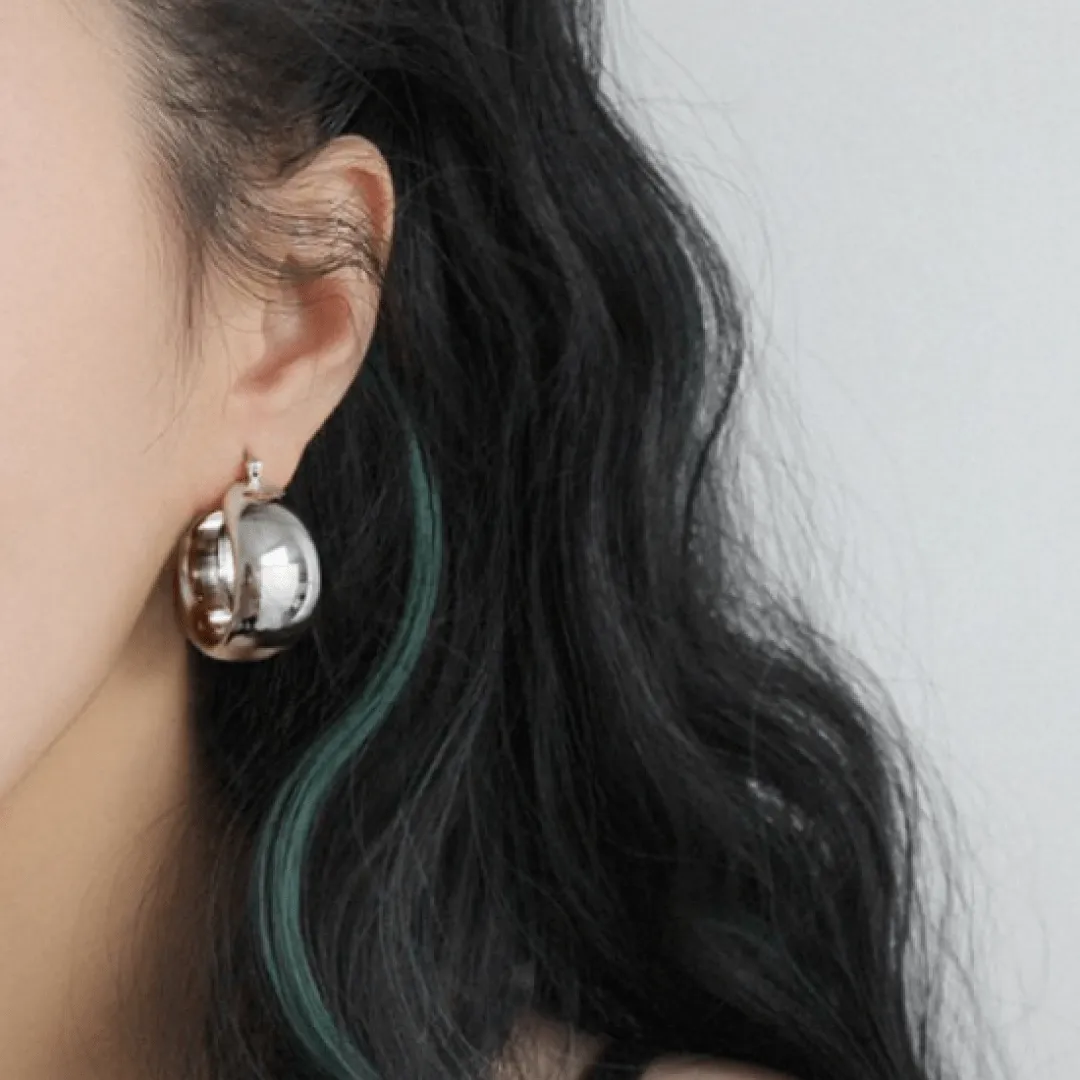 Chunky Madison Silver Hoop Earrings