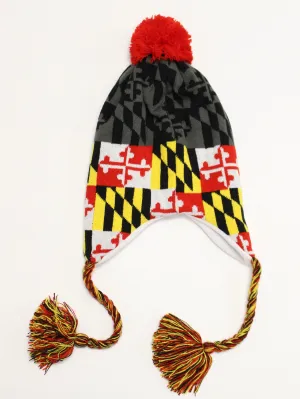 Greyscale Maryland Flag / Ski Hat