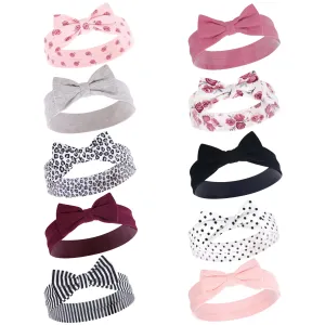 Hudson Baby Cotton and Synthetic Headbands, Rose