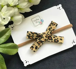 Leopard Print Fabric Bow
