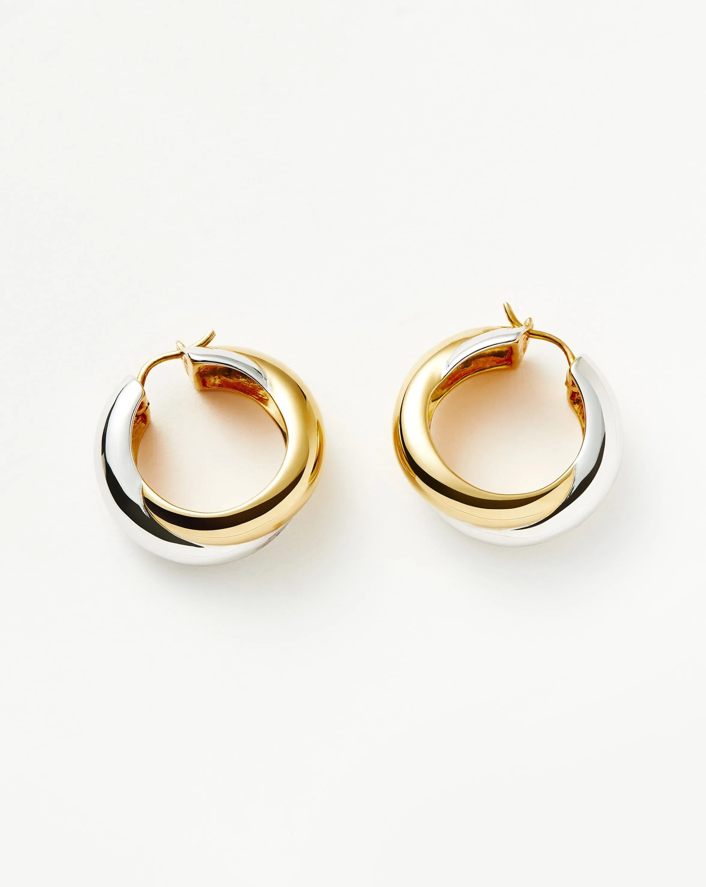 Lucy Williams Chunky Medium Entwine Hoop Earrings | Mixed Metal