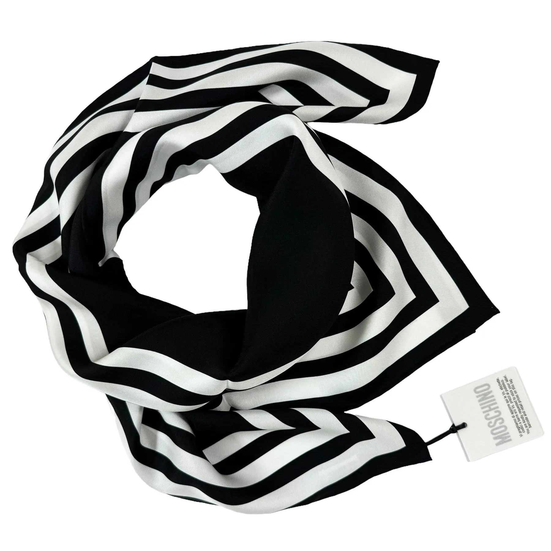 Moschino Scarf In Love We Trust - Square Silk Foulard - Spring/ Summer 2024 Collection