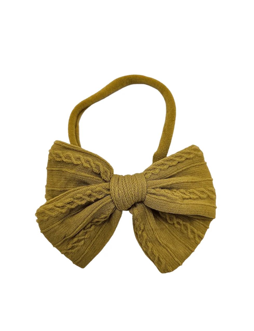 Pack Of 4 - 3.5 Inch Cable Knit Dainty Bow Headbands
