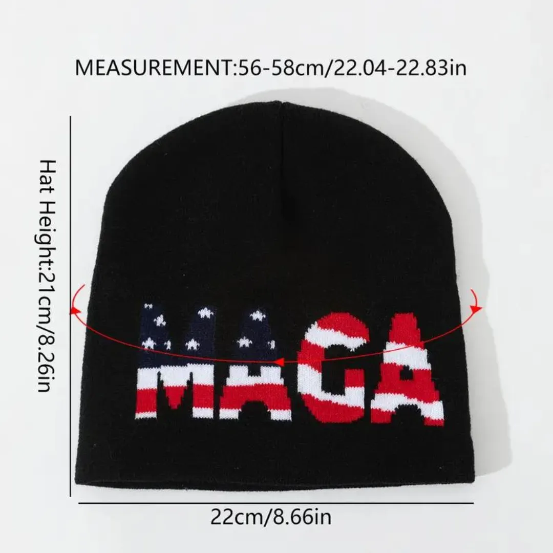 Patriotic MAGA Knit Beanie