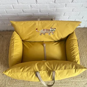 PoochMate OAK 3.0 : Majestic Tiger Travel Dog Bed Mustard : Medium