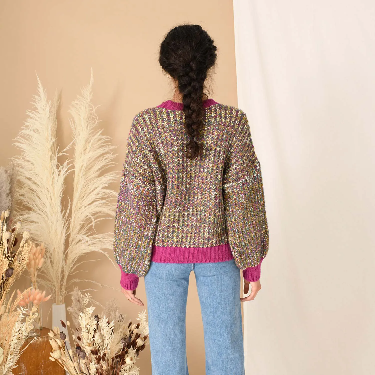 RESALE | Bertie Balloon Sleeve Chunky Knitted Jumper - Multi