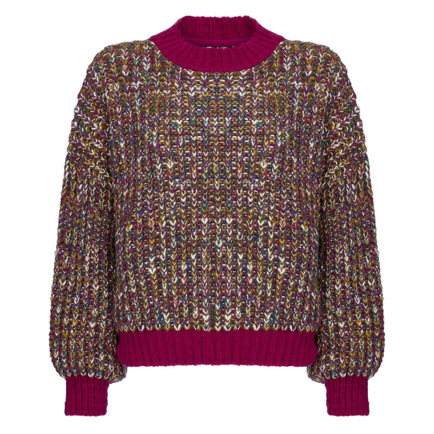 RESALE | Bertie Balloon Sleeve Chunky Knitted Jumper - Multi