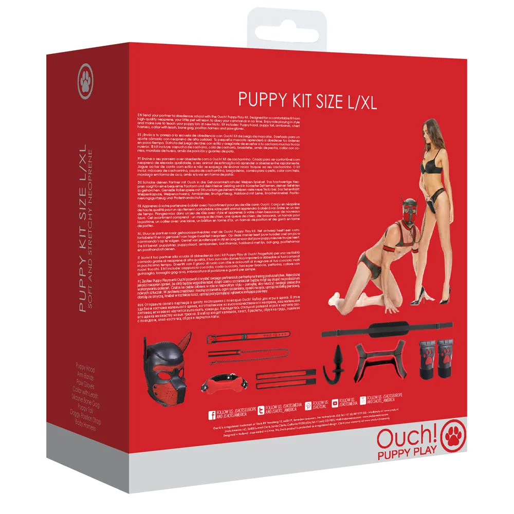 Shots Ouch! Puppy Play Neoprene Kit L-XL - Black-Red