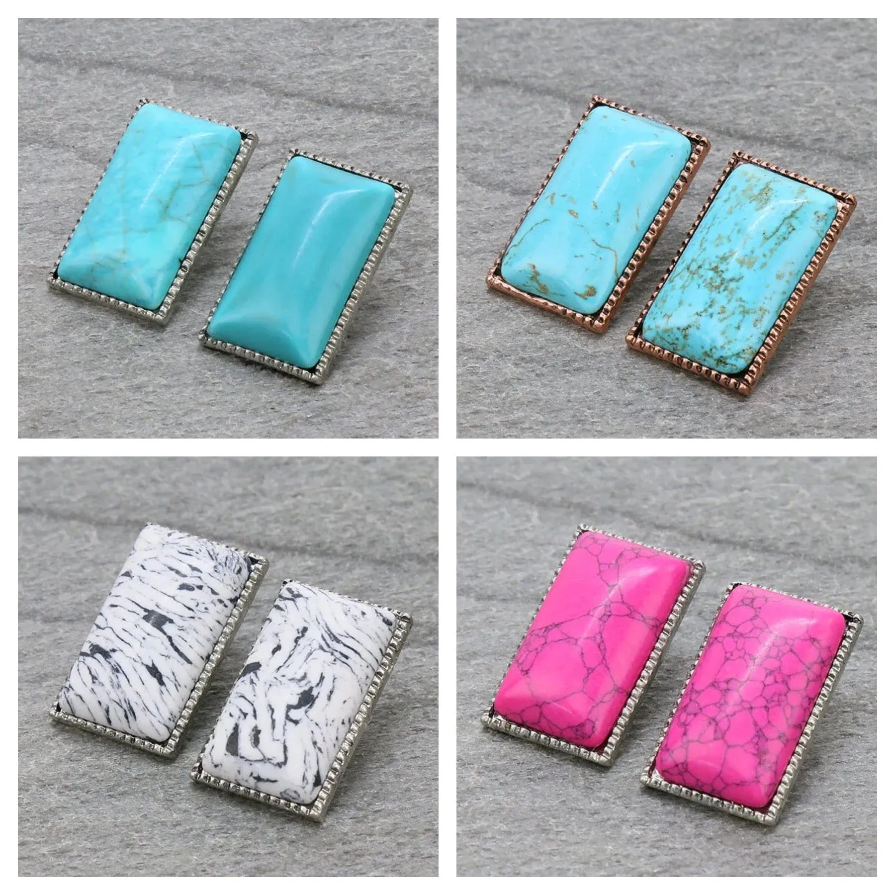 Southwest chunky bar earrings
