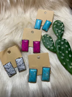 Southwest chunky bar earrings