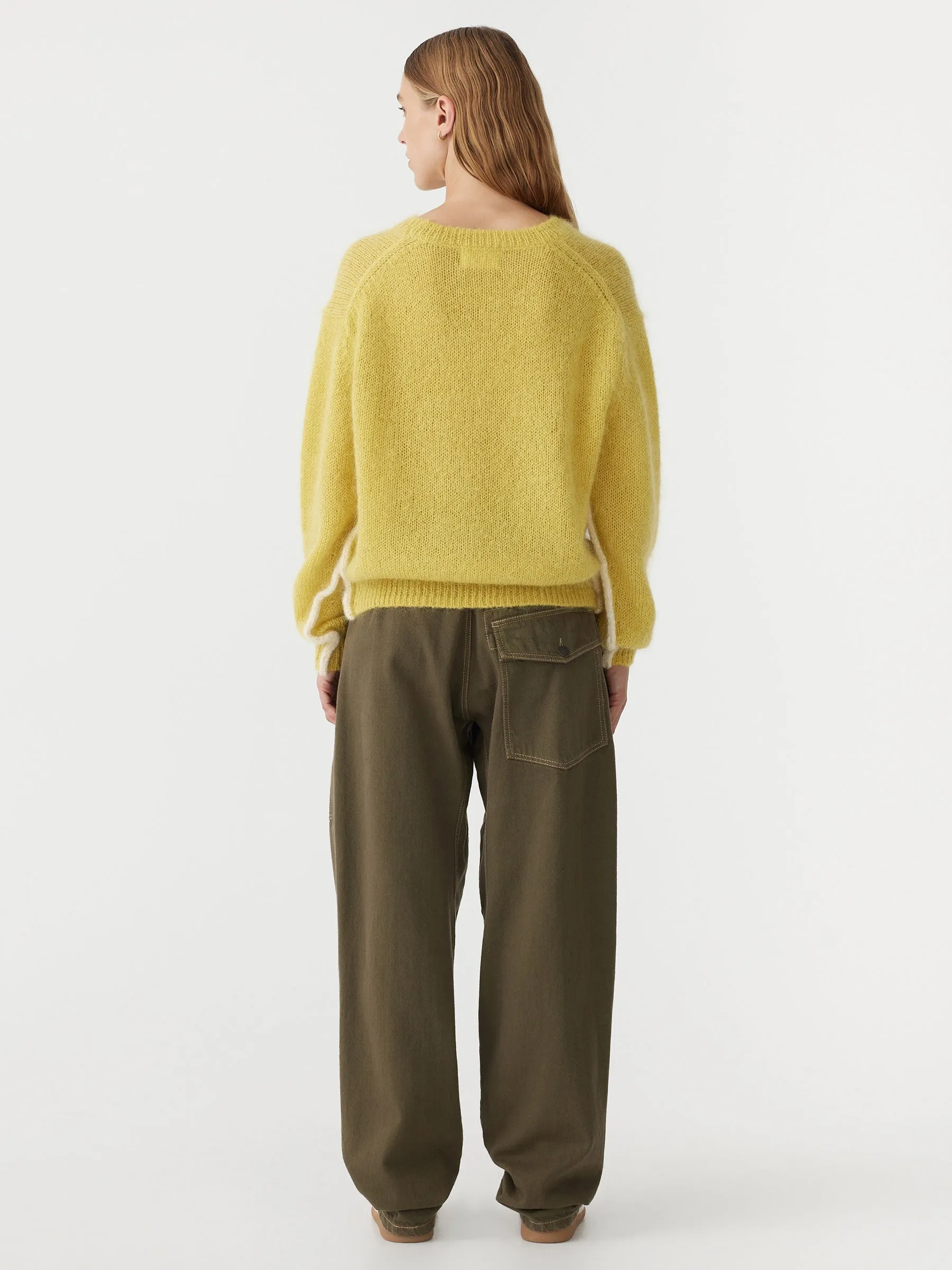 stitch detail mohair wool knit
