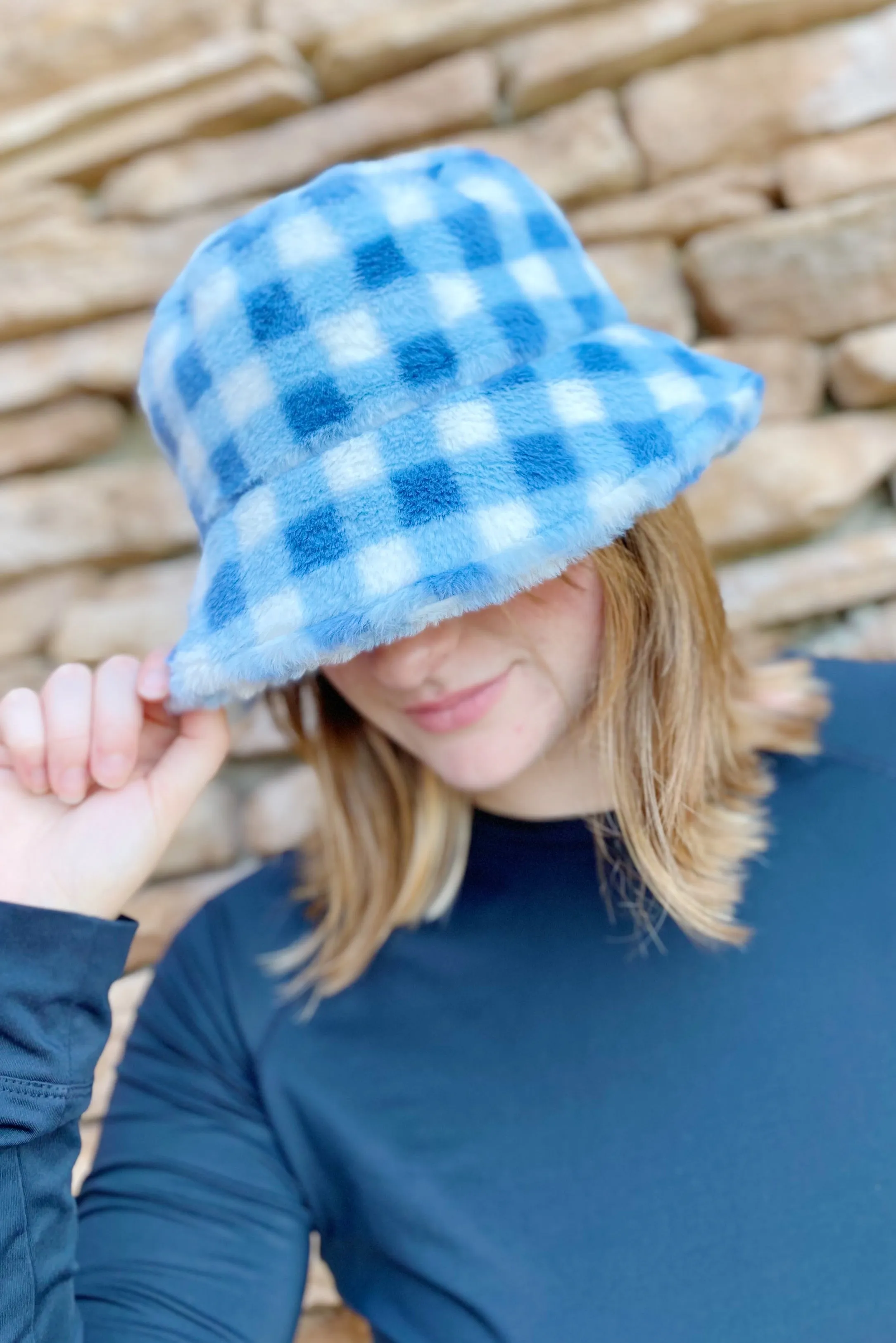 Super Cozy Checkered Bucket Hat