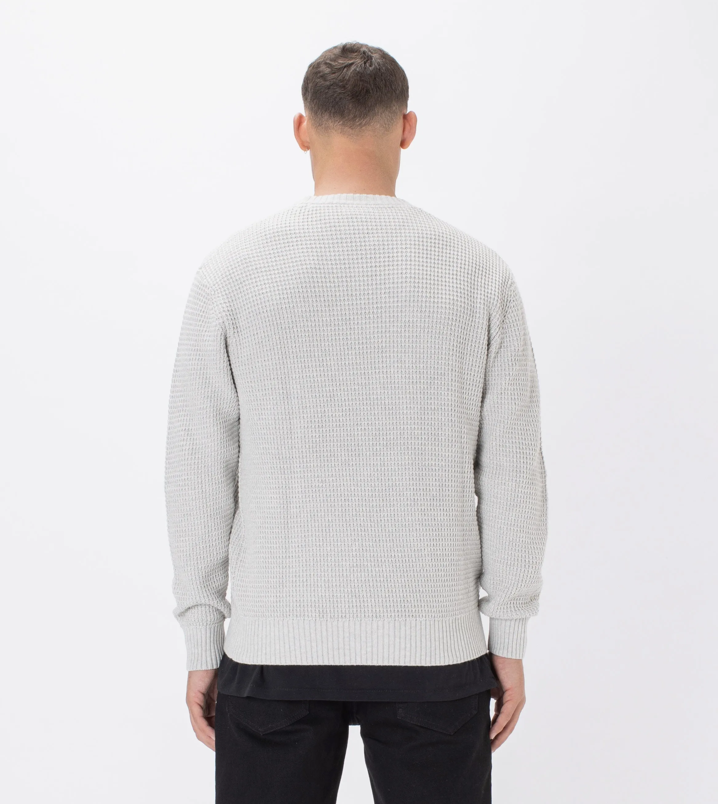 Waffle Crew Knit Blizzard Marle